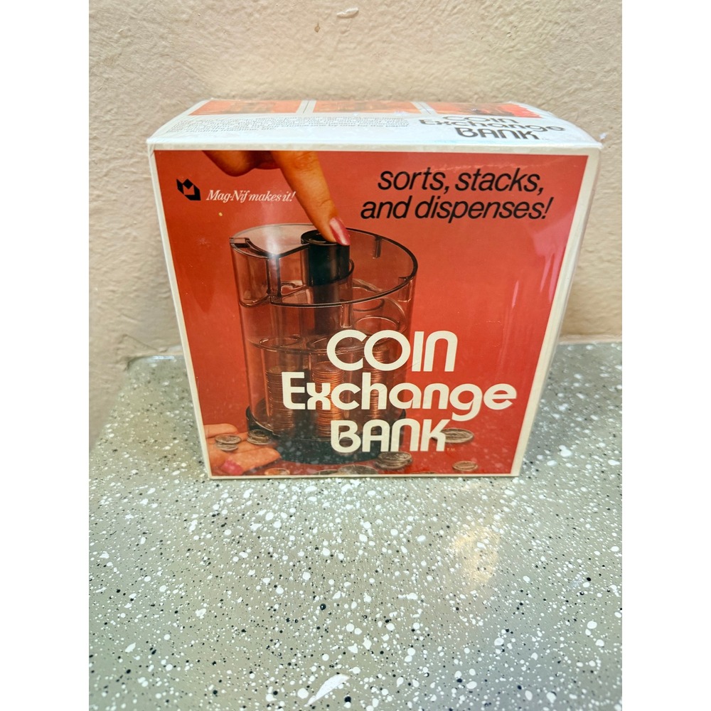 Vintage 1985 Mag-Nif Coin Exchange Bank No 3500 New Sealed Made in USA